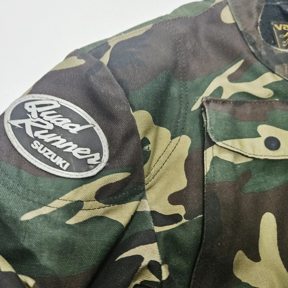 Vanson Leathers Camo Jacket Mens XL Green Suzuki Motorcycle Riding Made USA